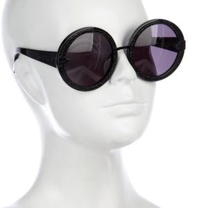 Karen Walker Blk Round+Gry Lens Sunnies-Not Violet